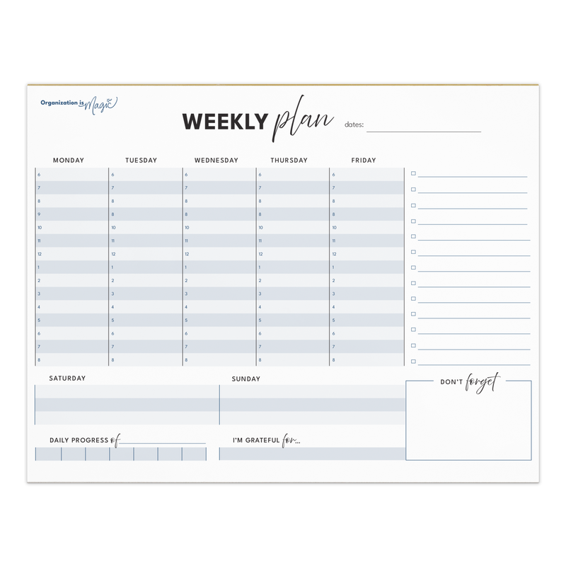 Weekly Planner Notepad - Detailed (50 wks)