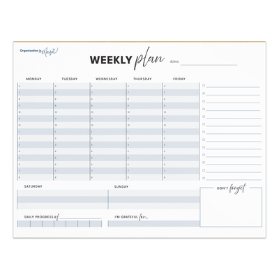 Weekly Planner Notepad - Detailed (50 wks)