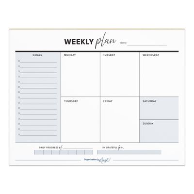 Weekly Planner Notepad - Simplified Boxes (50 wks)