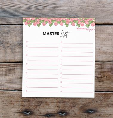 Master List Notepad