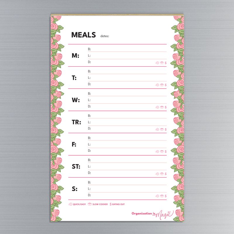 Weekly Menu - Detailed - Magnetic Notepad