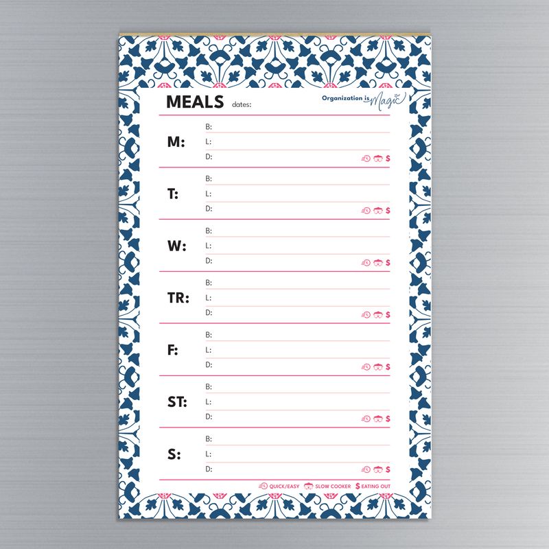 Weekly Menu - Detailed - Magnetic Notepad