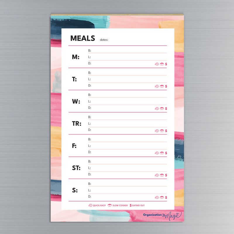 Weekly Menu - Detailed - Magnetic Notepad