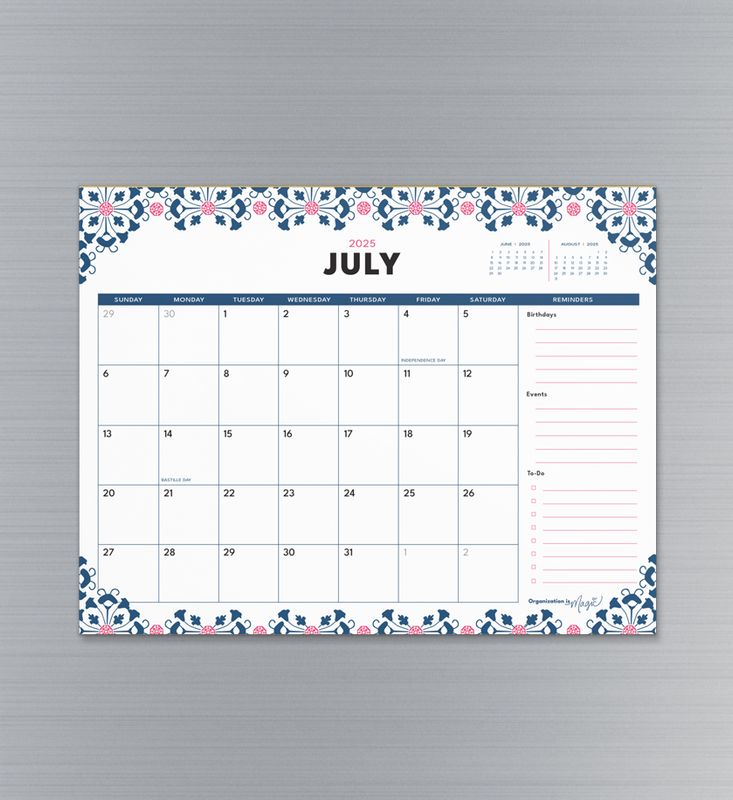 18-month Magnetic Calendar Notepad (Jul 25 - Dec 26)