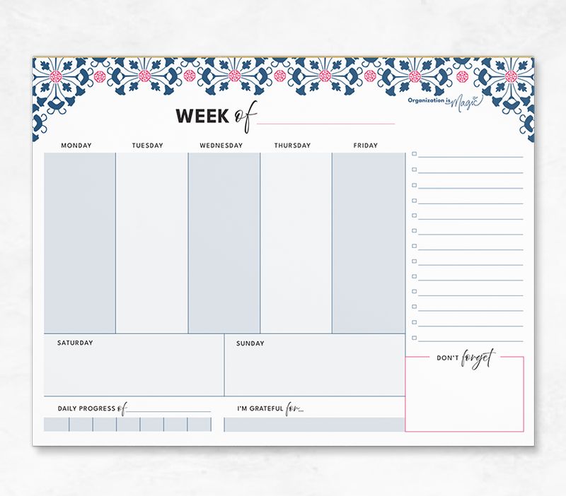 Weekly Planner Notepad - Simplified Columns (40 wks)