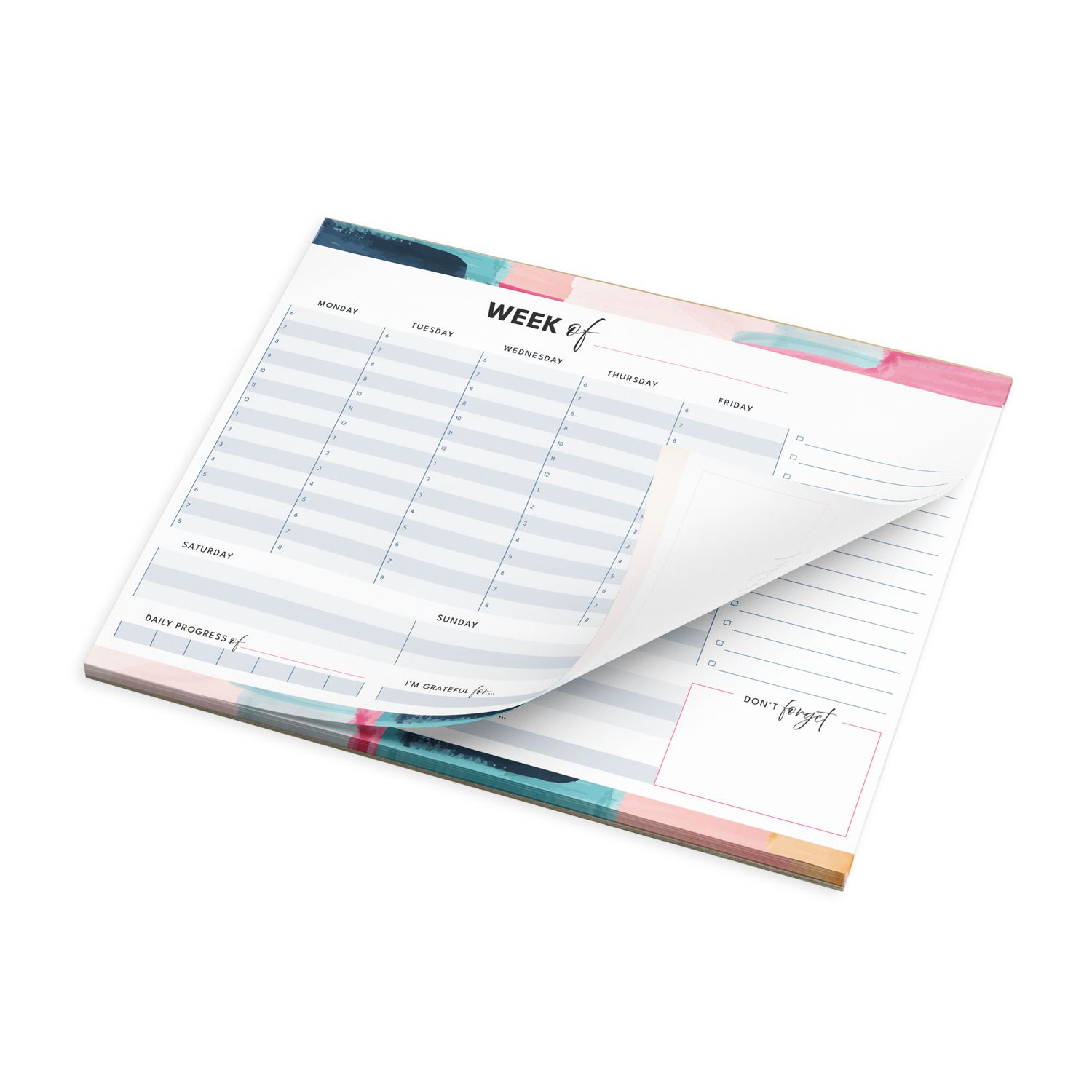 Weekly Planner Notepad - Detailed Schedule (40 wks)