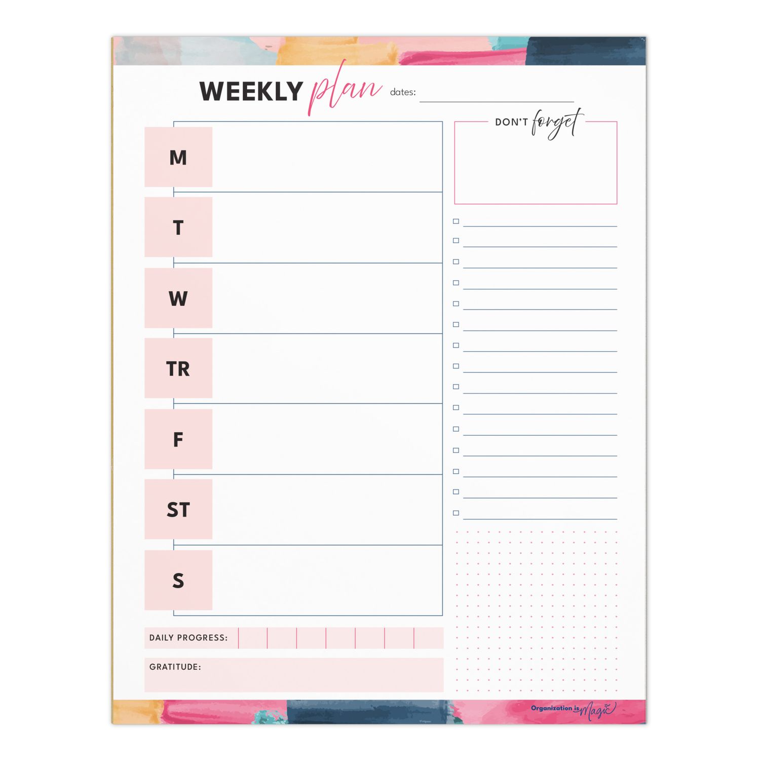 Weekly Planner Notepad (40 weeks Undated)