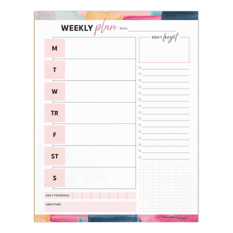 Weekly Planner Notepad (40 weeks Undated)