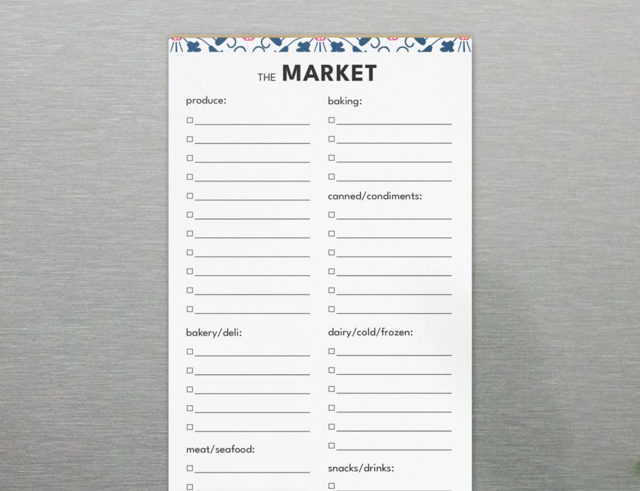 Magnetic Market List with Categories (40 trips)