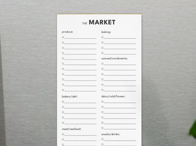 Magnetic Market List with Categories (40 trips)