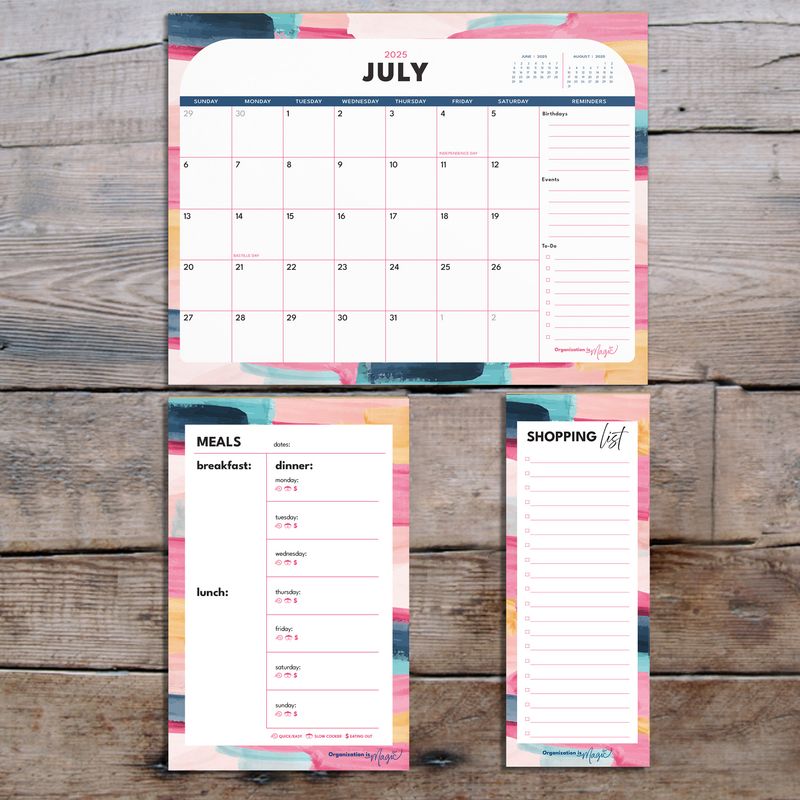 Everyday Organizer Bundle (calendar + meal planner + shopping list)