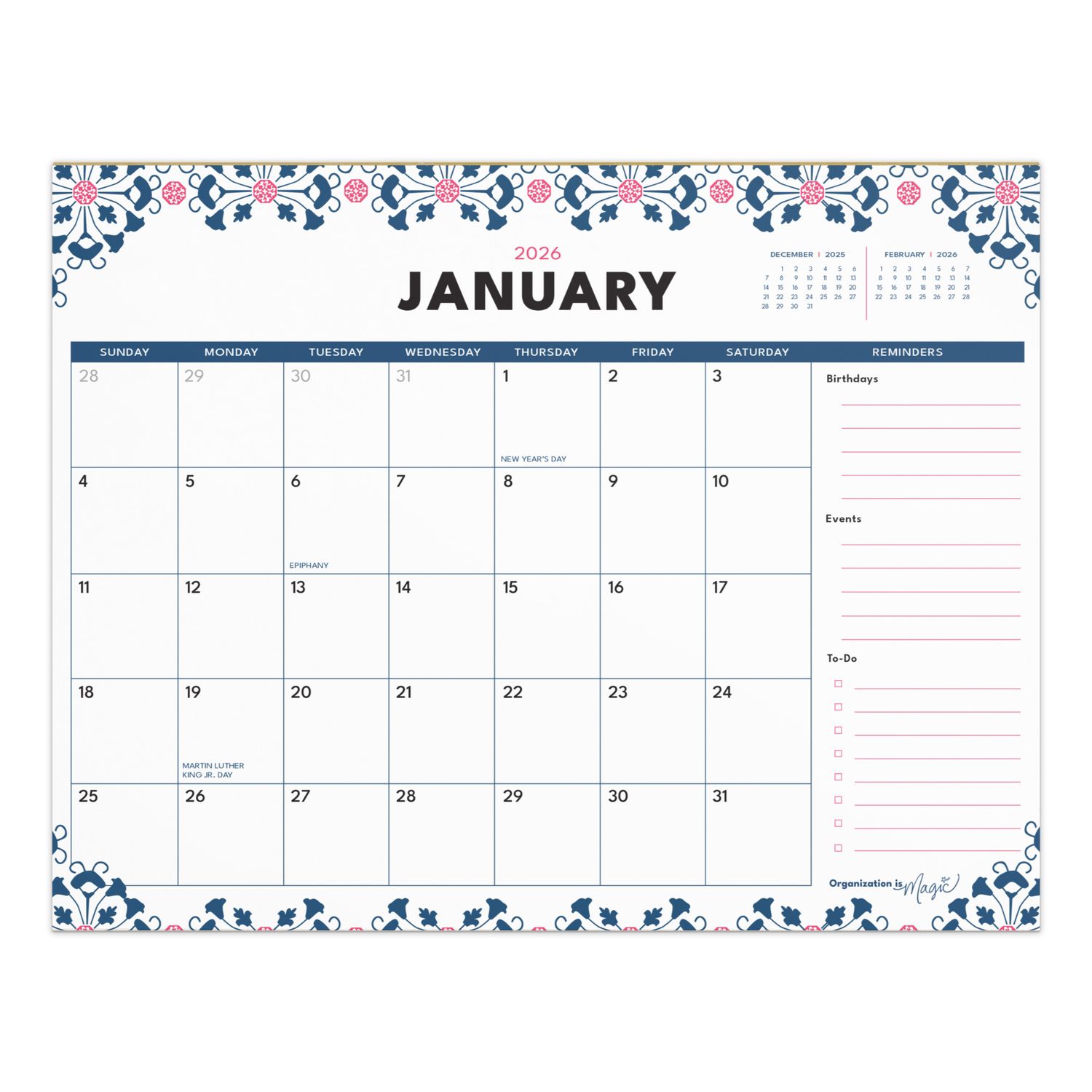 2026 Calendar - Easy-Tear Magnetic Notepad