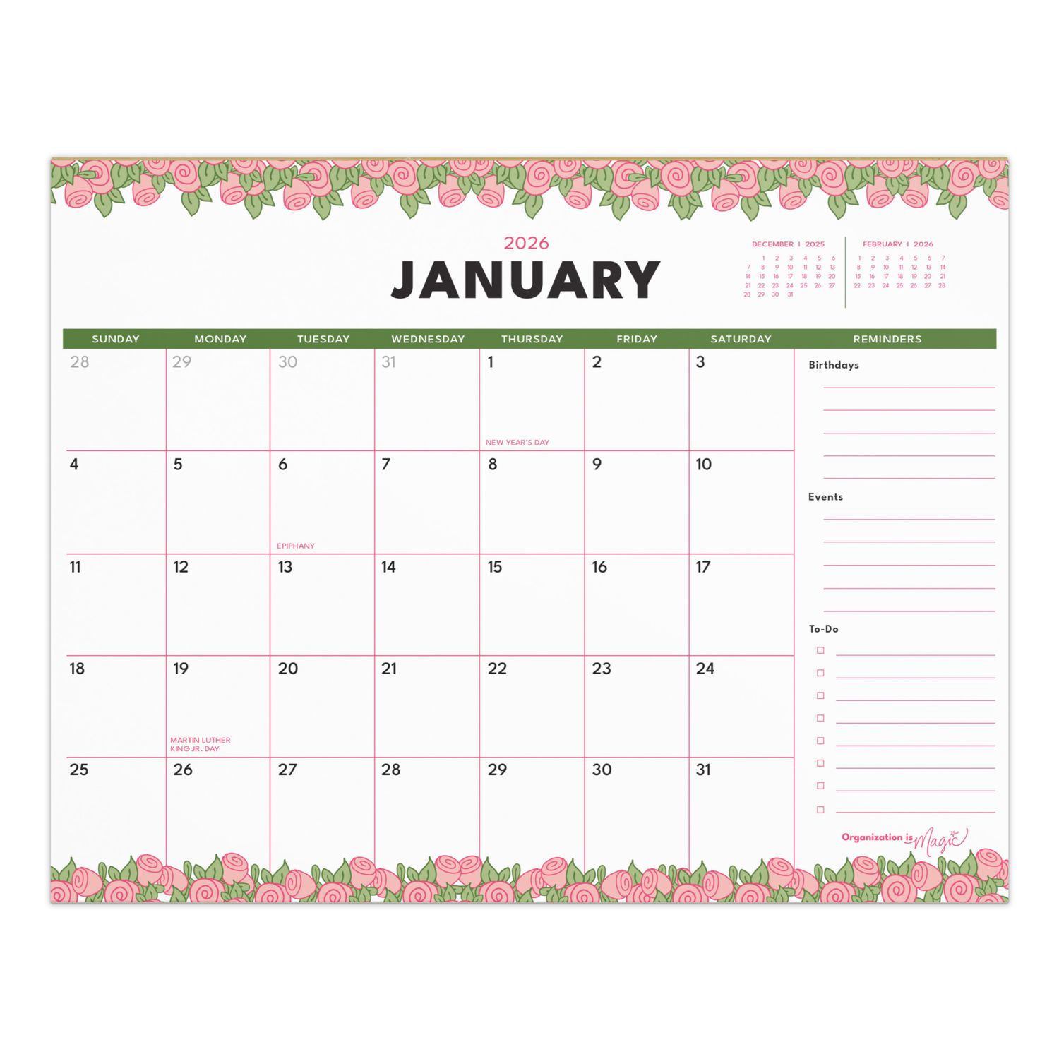 2026 Calendar - Easy-Tear Magnetic Notepad