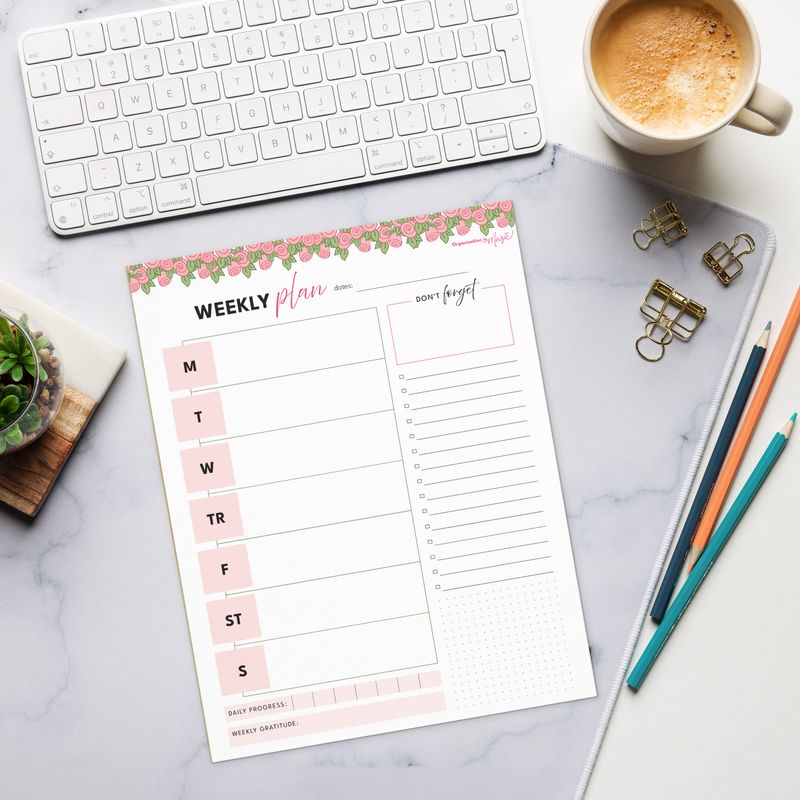 Weekly Planner Notepad (40 weeks undated)