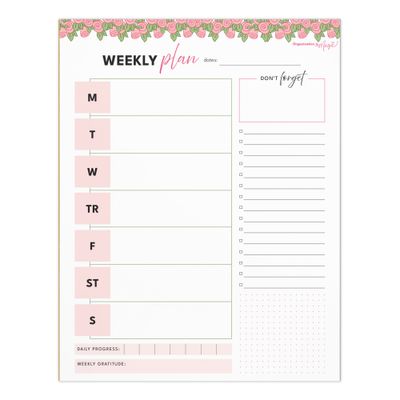 Weekly Planner Notepad (40 weeks undated)
