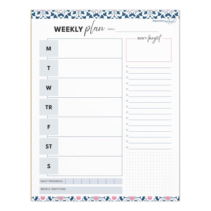 Weekly Planner Notepad (40 weeks undated)