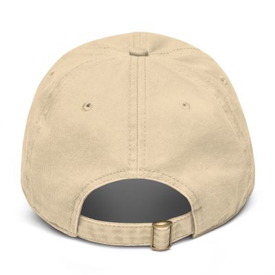 Garment-Washed Baseball Cap - Coffee + Chaos (khaki/navy)