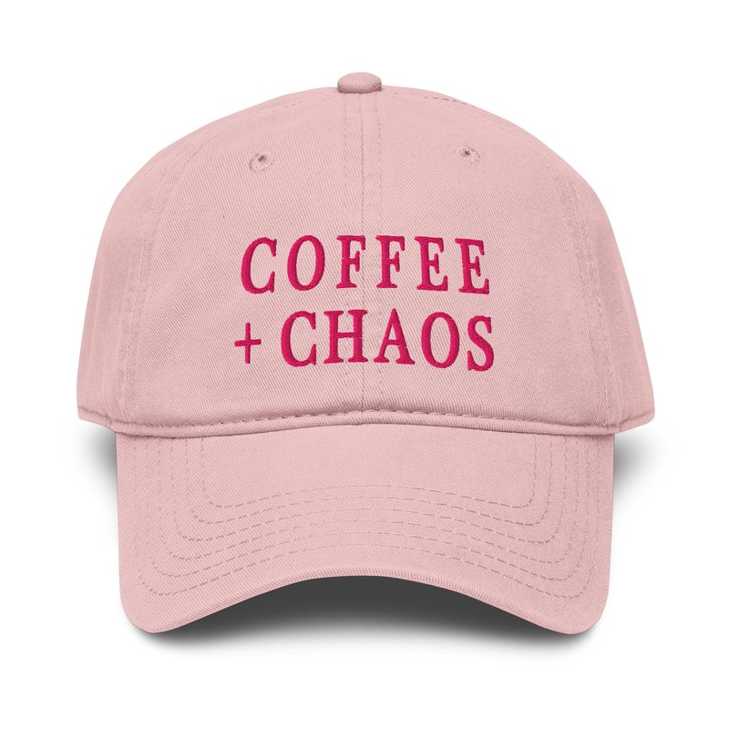 Garment-Washed Baseball Cap - Coffee + Chaos (all pink)