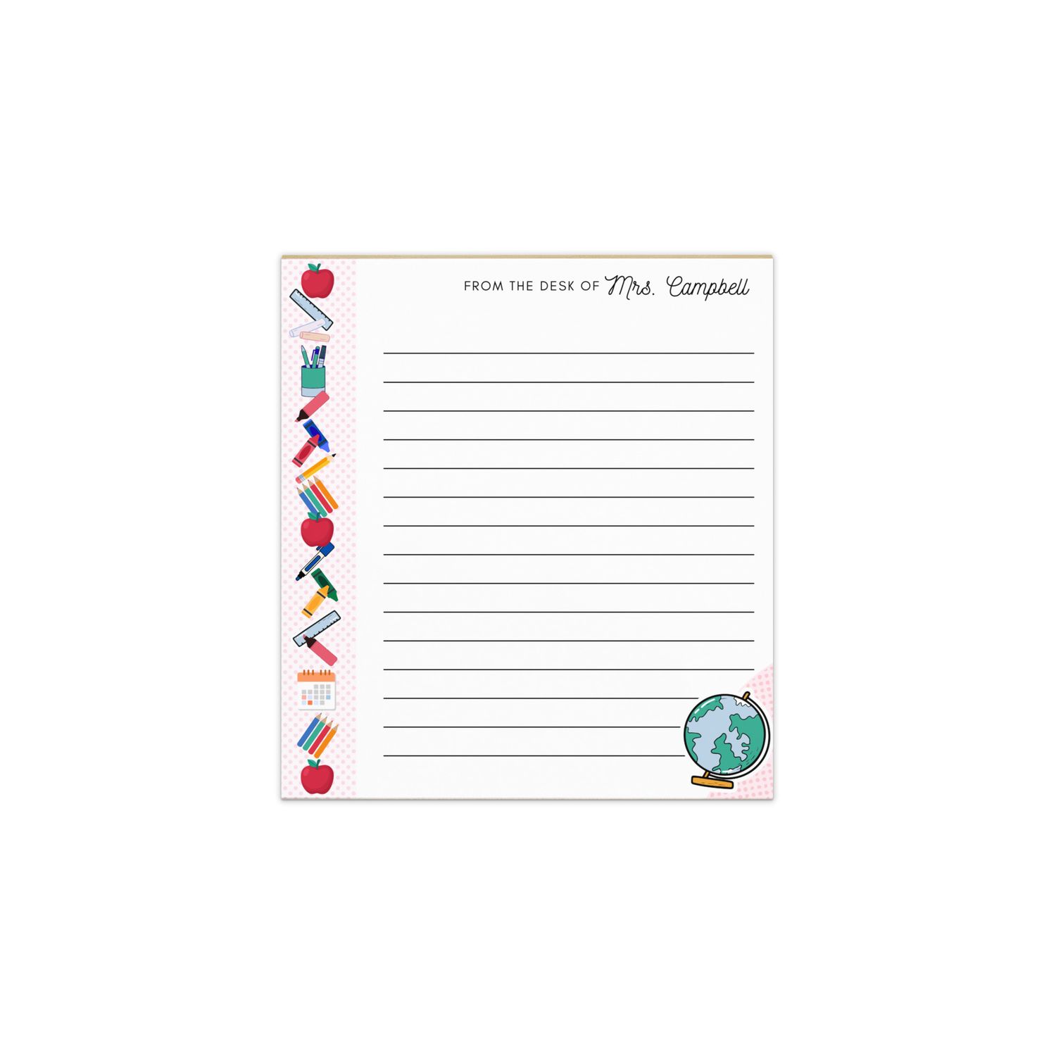 Teacher Appreciation Notepad - Personalized