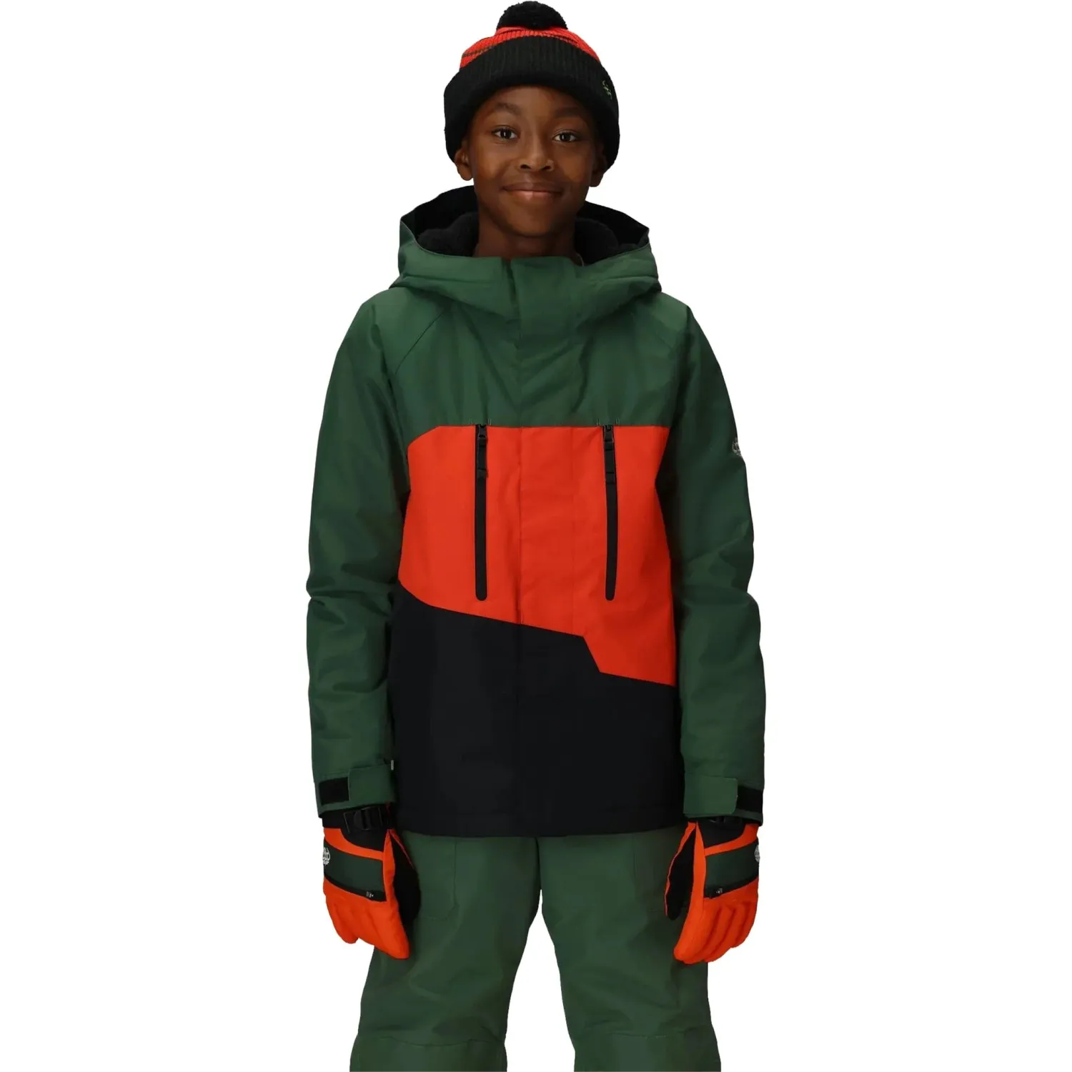 26 686 BY GEO INS JACKET MOSS GREEN COLOBLOCK