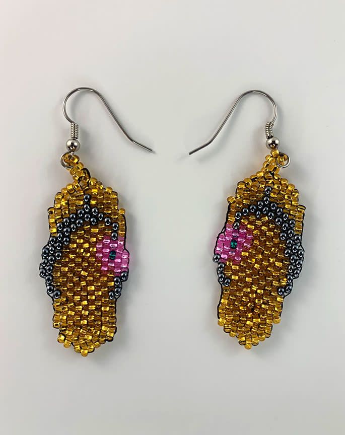 Beaded Earrings Flip Flops