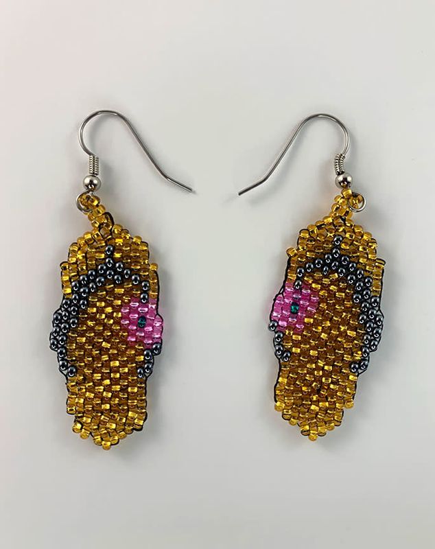 Beaded Earrings Flip Flops