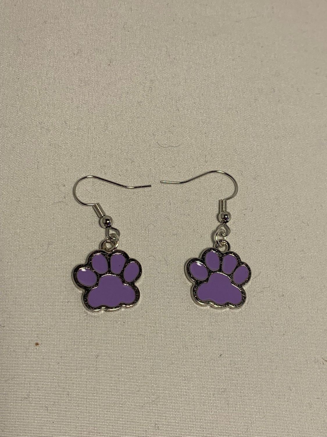 Earrings Purple Paw Prints