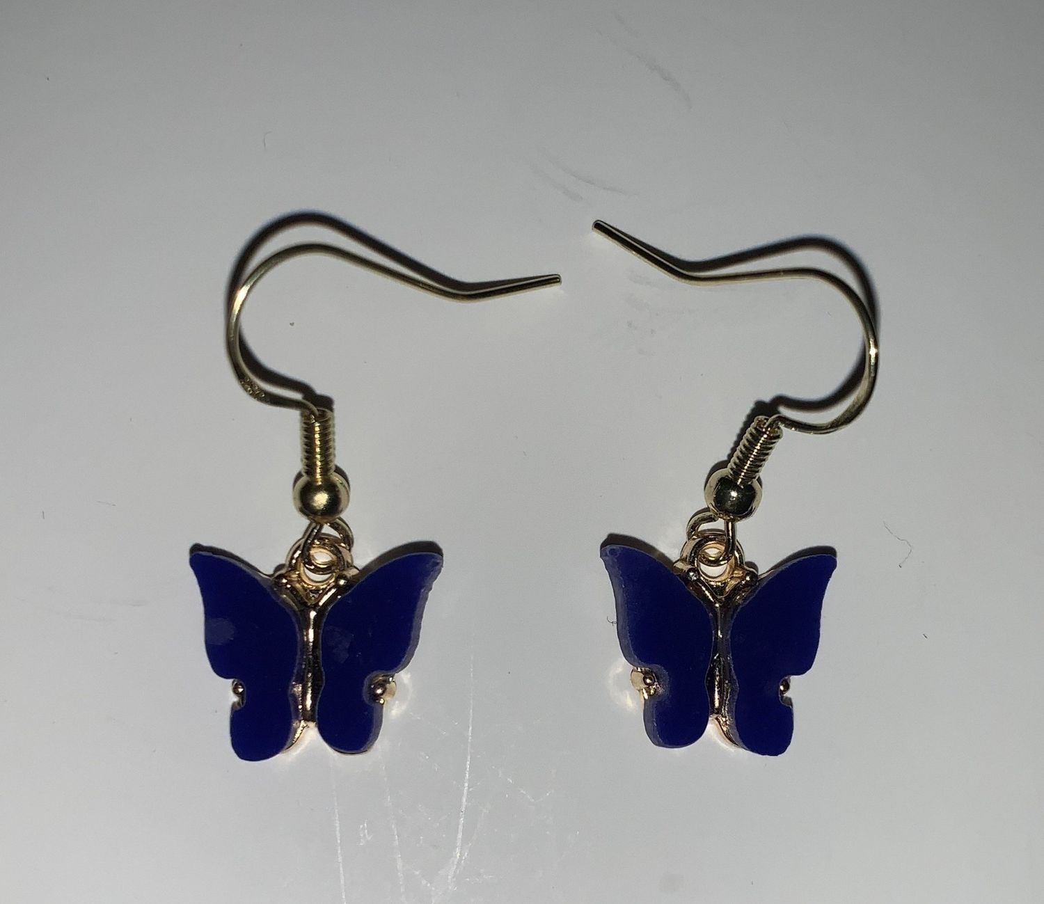 Earrings Dark Blue Butterfly
