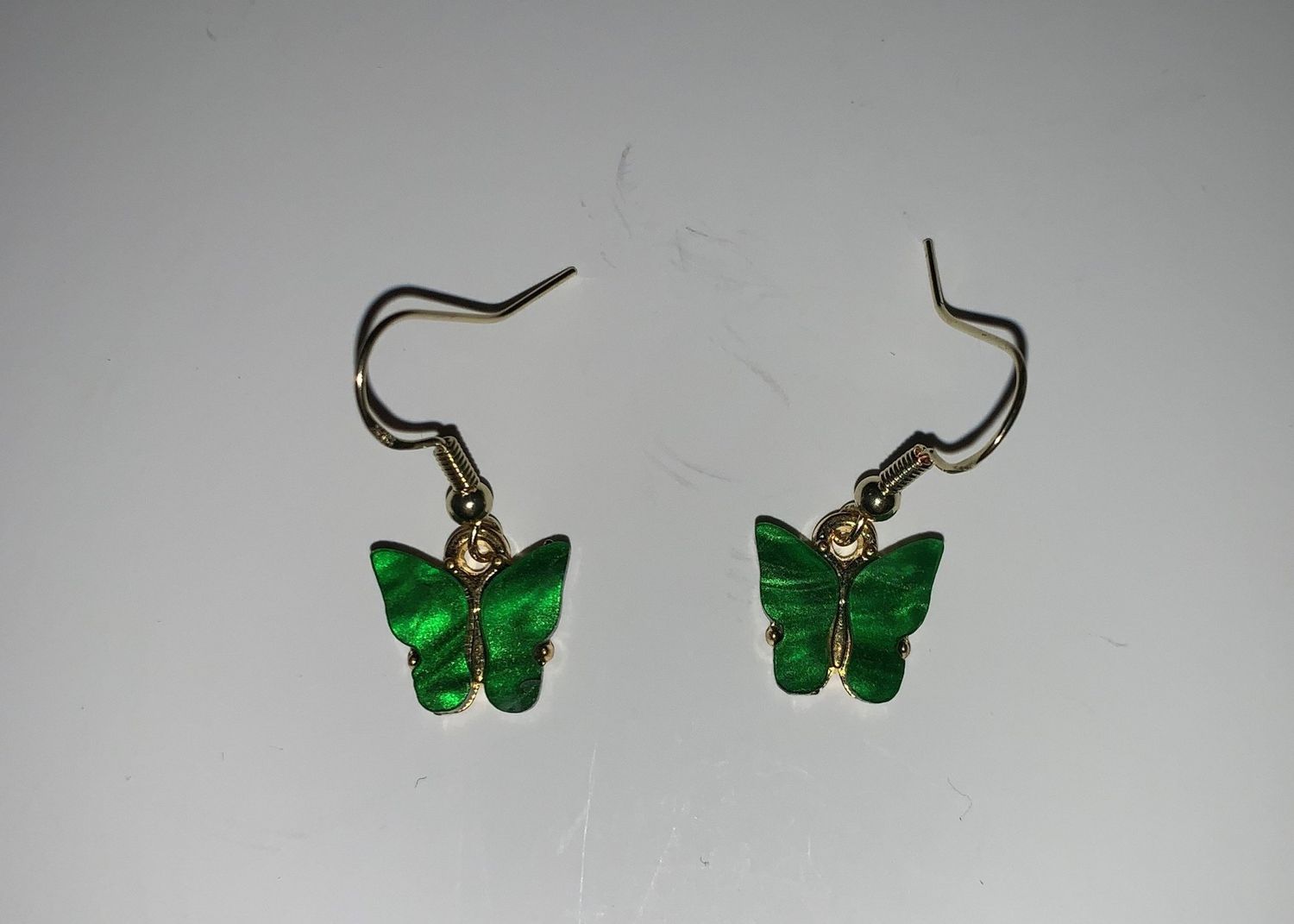 Earrings Green Butterflies