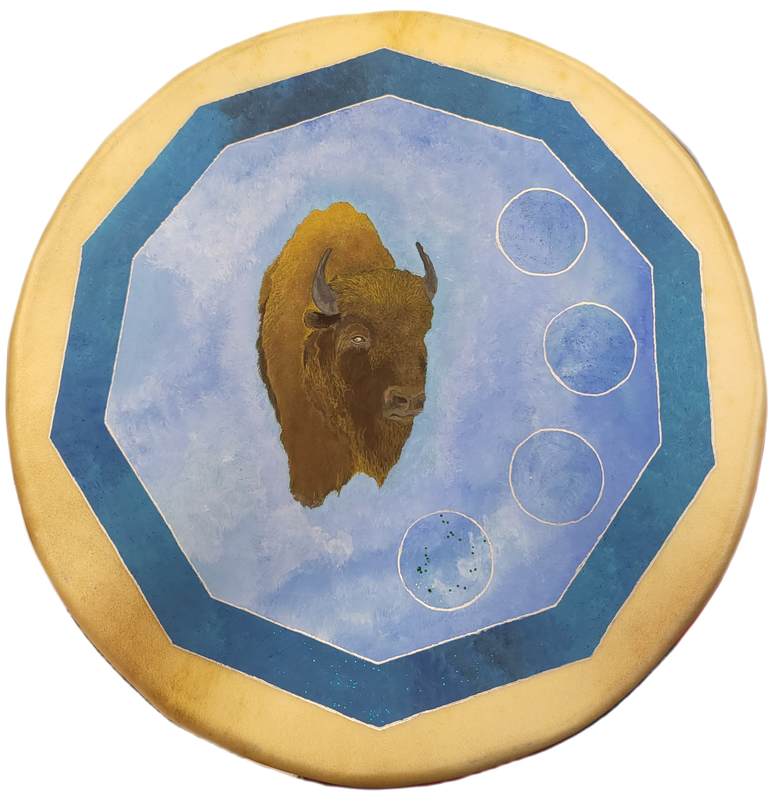 Buffalo Painted on 13&quot; Drum