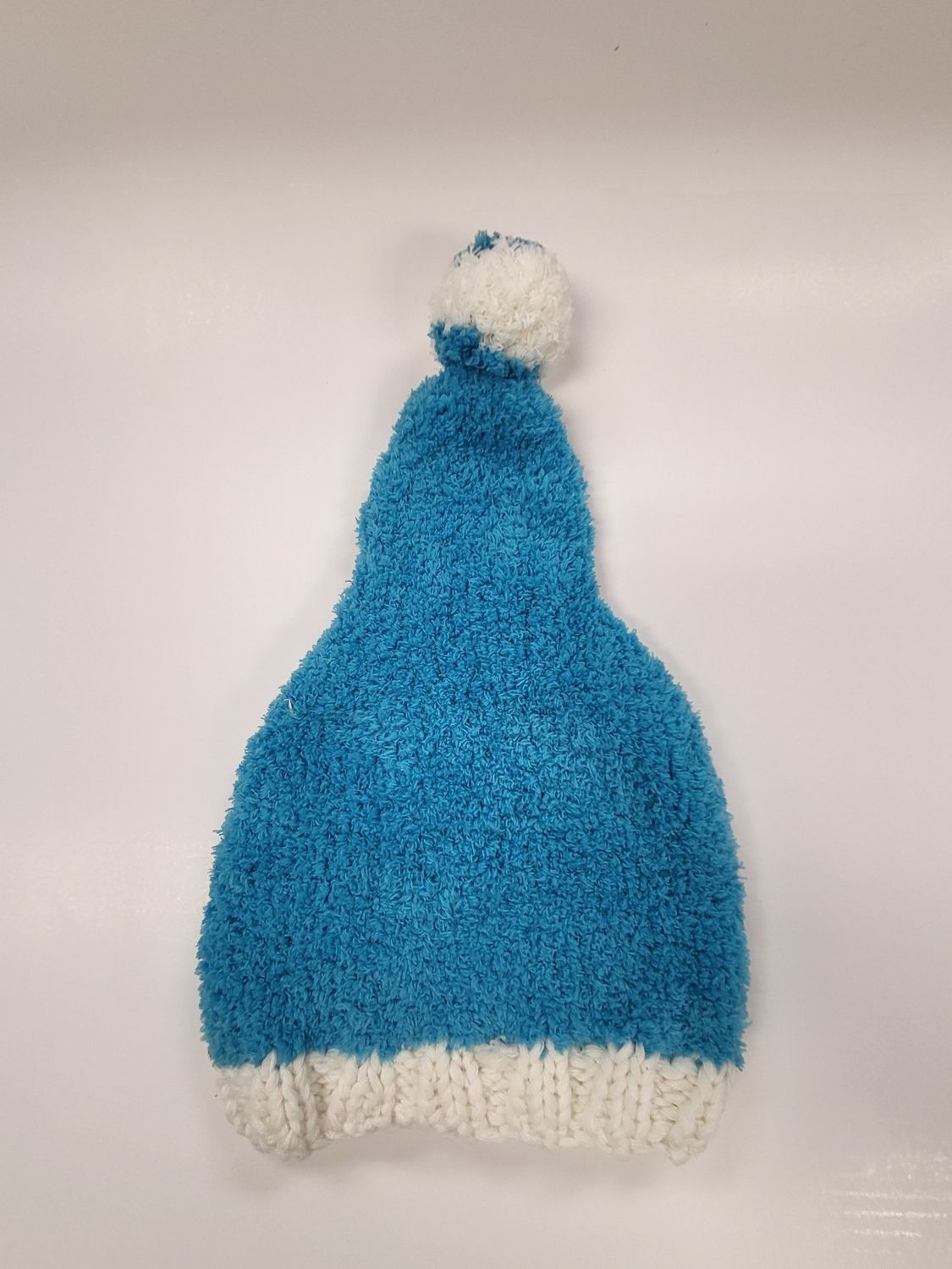Knitted Toque Blue/Cream