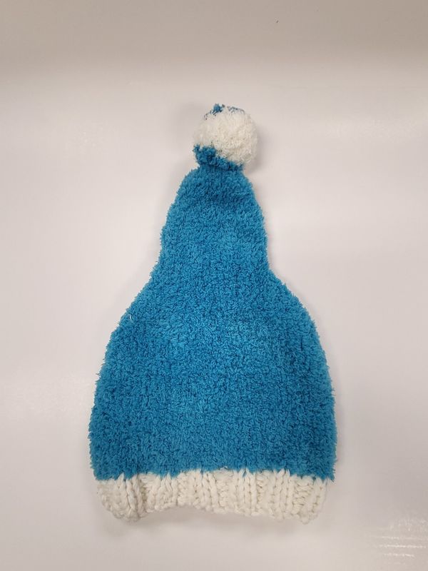 Knitted Toque Blue/Cream