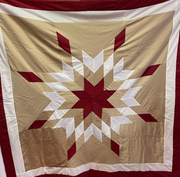 Starblanket Queen Size (Bergundy, white, tan)