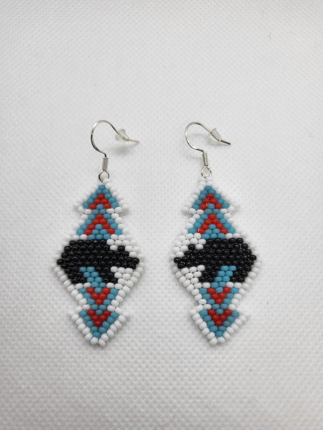 First Nations Bear Earrings (Teal)