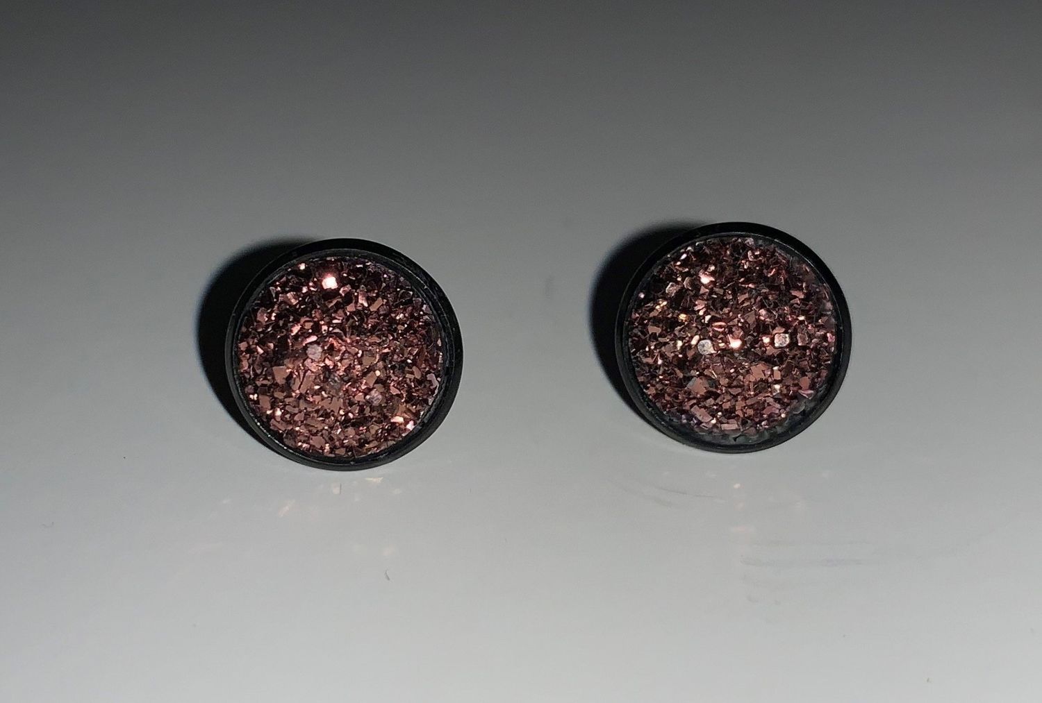 Earrings Small Cabochon Champagne Sparkle