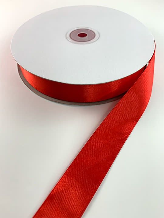 Double Faced Satin Ribbon - 1&quot;, Color: Red