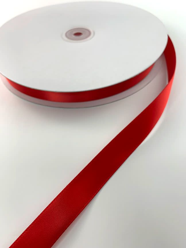 Double  Faced Satin Ribbon  - 5/8&quot;  wide, Color: Red