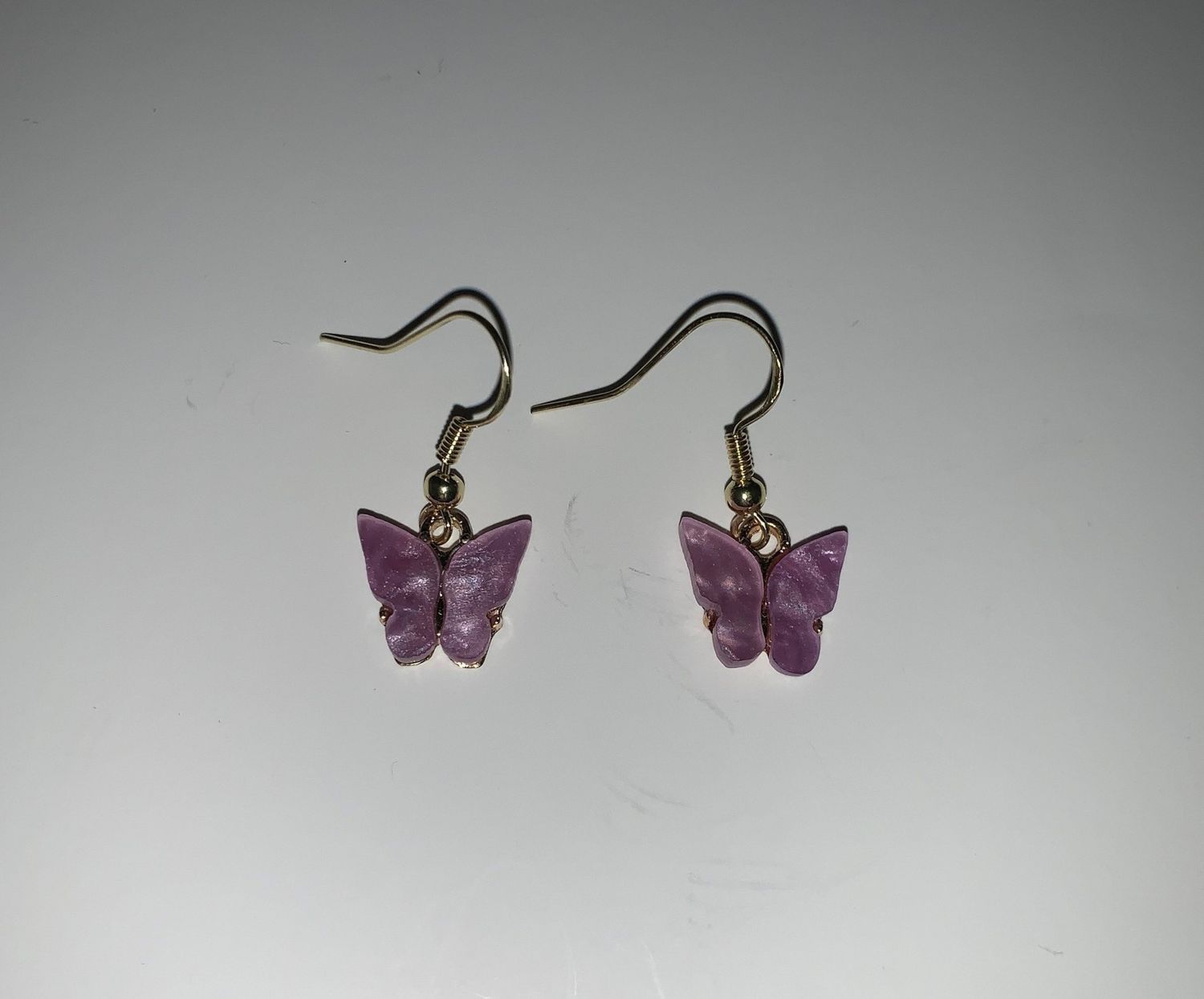 Earrings Light Purple Butterflies