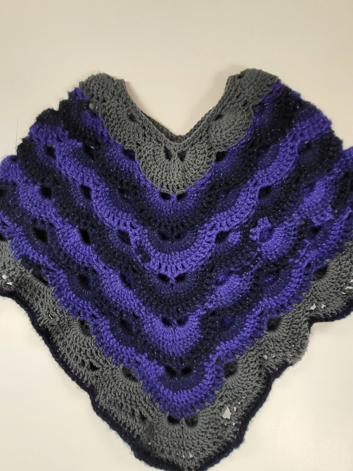 Adult Poncho Blue/Black Sparkle/Gray