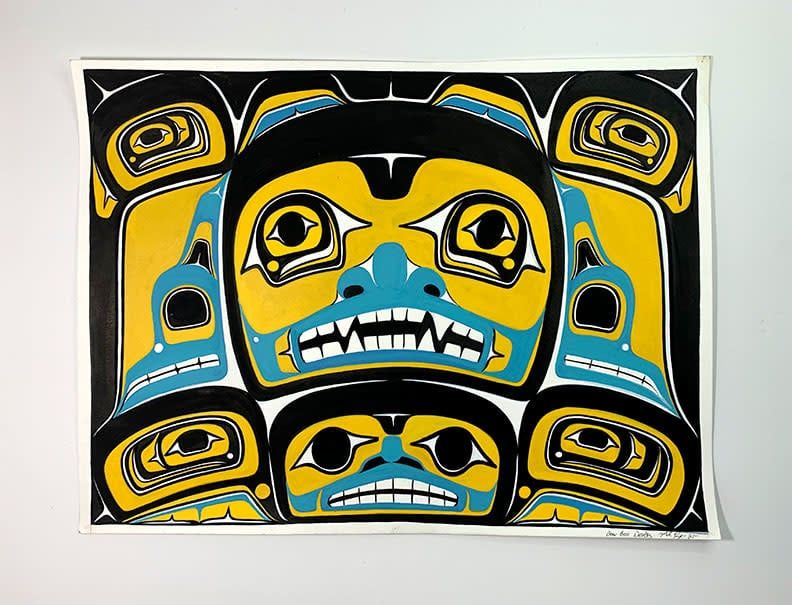 Bear Box - Acrylic on paper