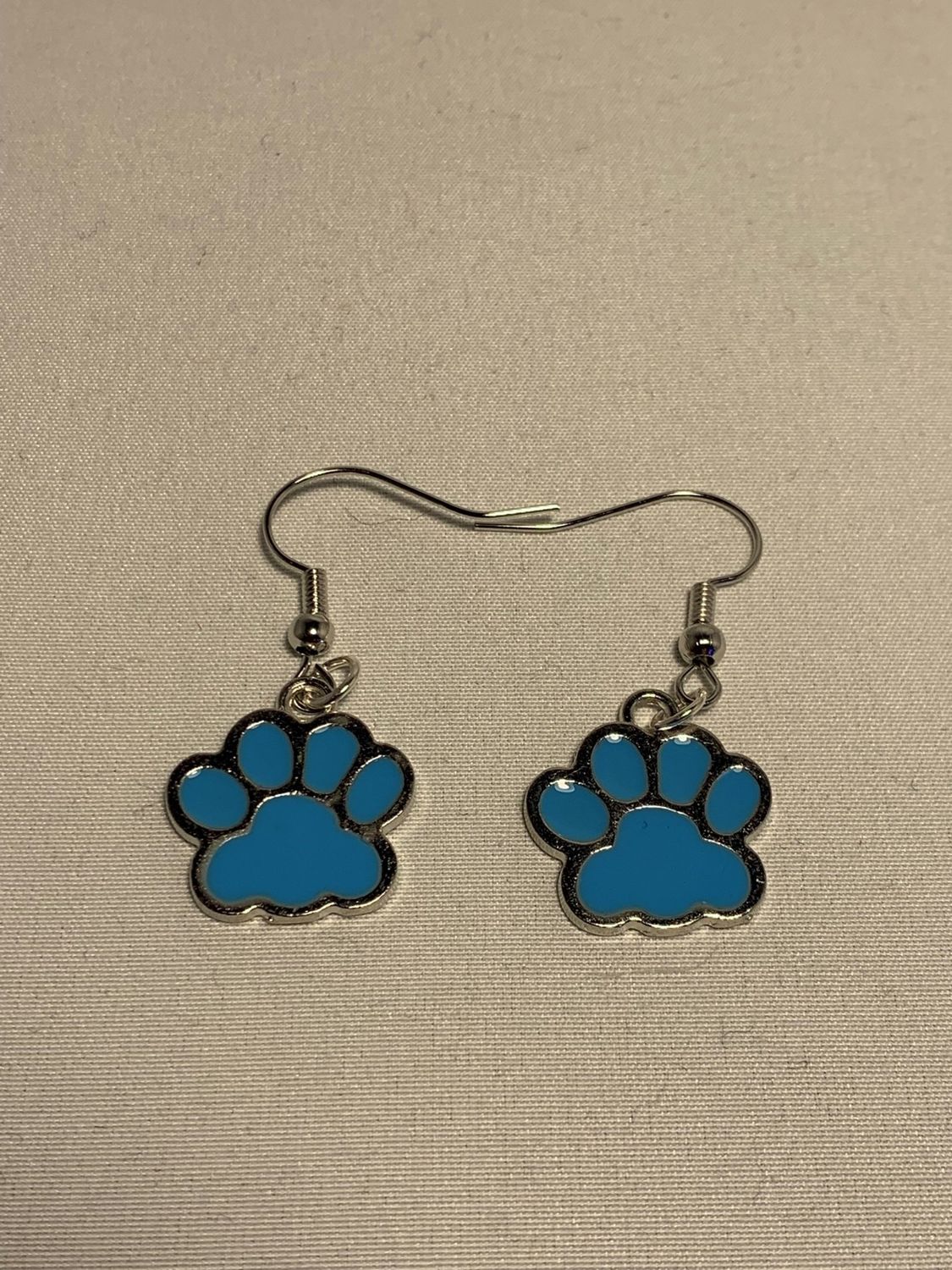 Earrings Blue Paw Prints