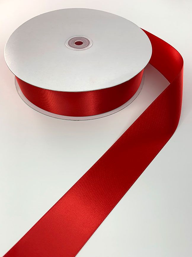 Double Faced Satin Ribbon - 1 1/2&quot;  wide, Color: Red