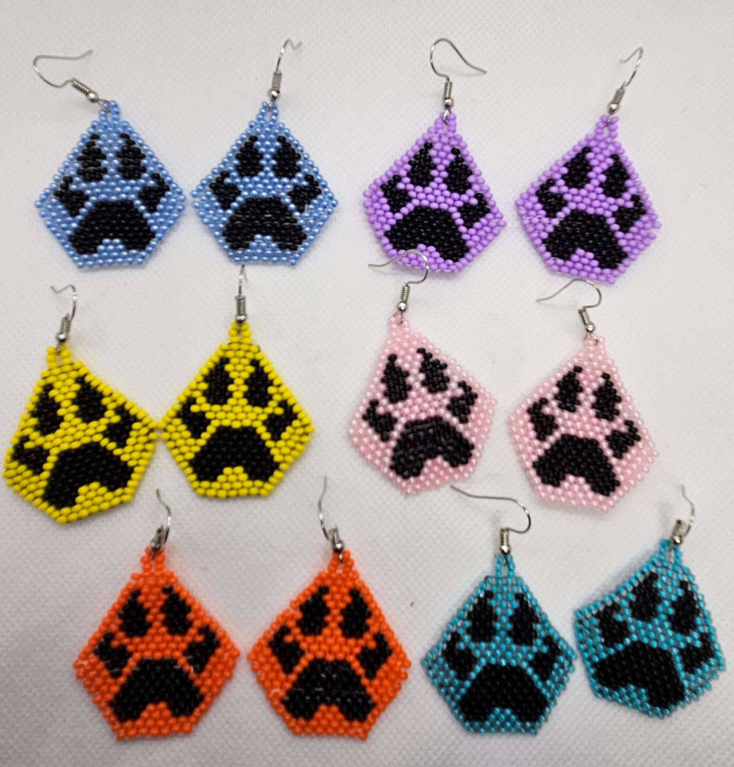 Beaded Earrings Bear Claws