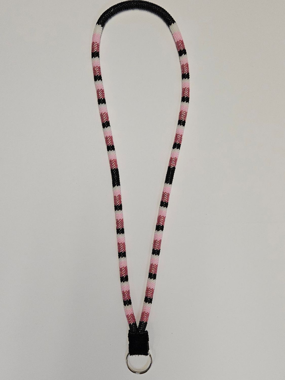 Beaded Lanyard (Black, pearl, pink, red)