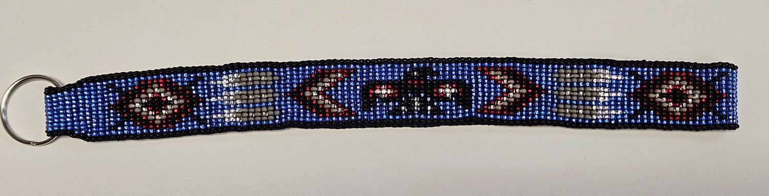 Beaded Lanyard Loom Thunderbird (Silver Lined Blue, Red, Black, Crystal, Grey)