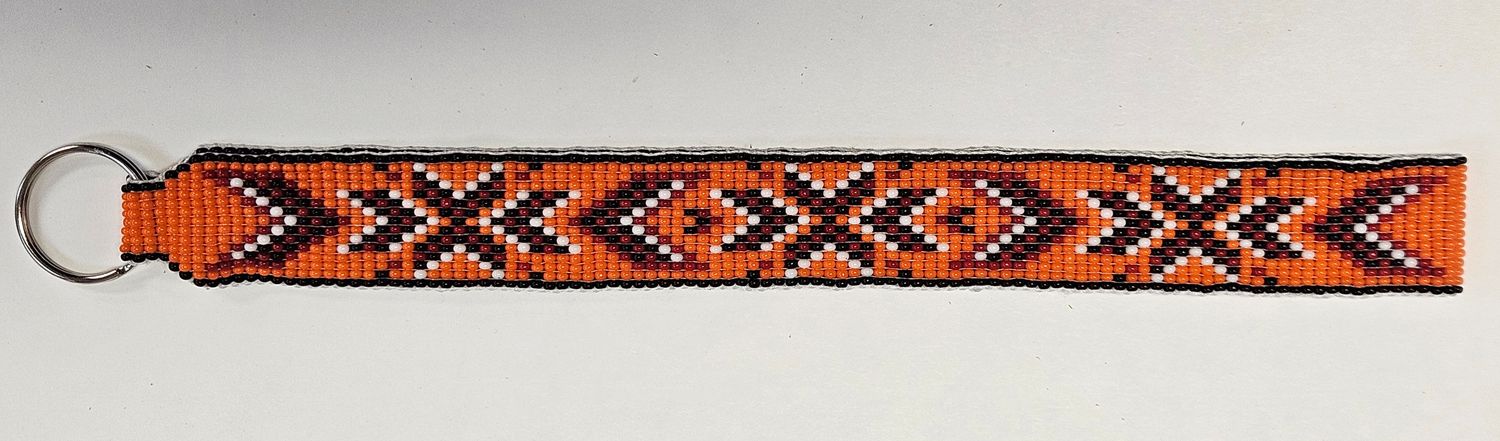 Beaded Lanyard Loom (Orange, Red, White &amp; Black)