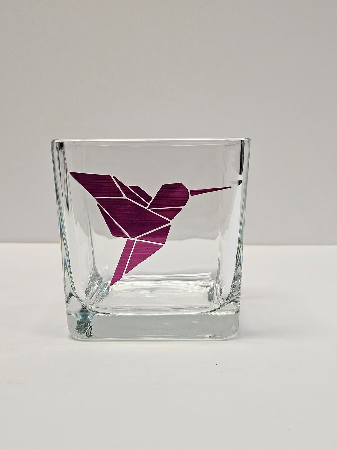 Hummingbird Square Vase (Pink Holo)