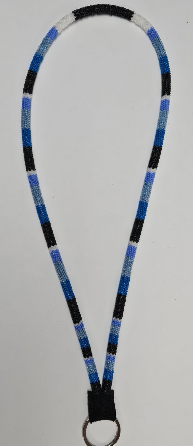 Beaded Lanyard (Blue, Pearl Blue, Black &amp; Pearl)