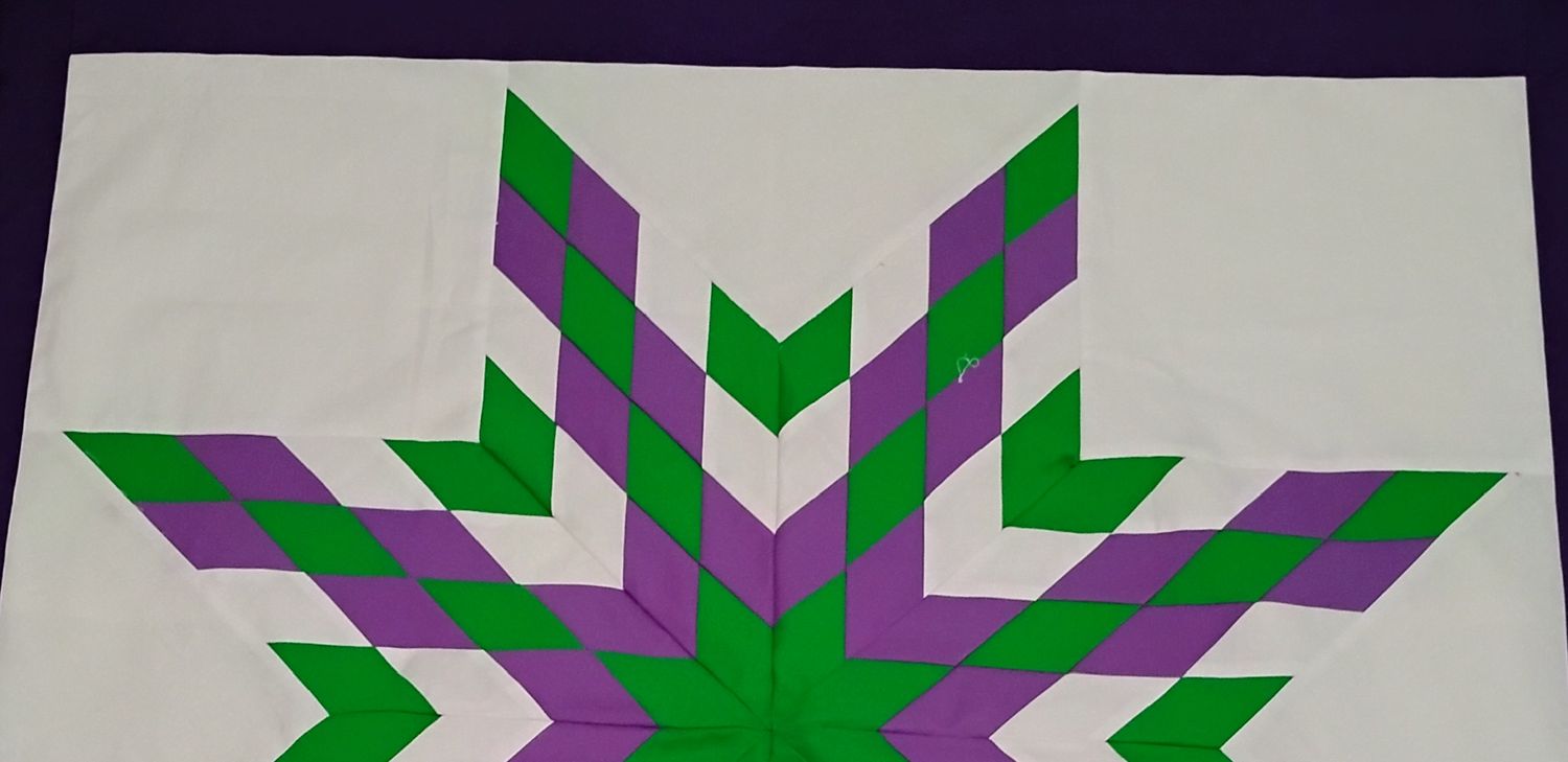 Baby Starblanket (green, purple, white)
