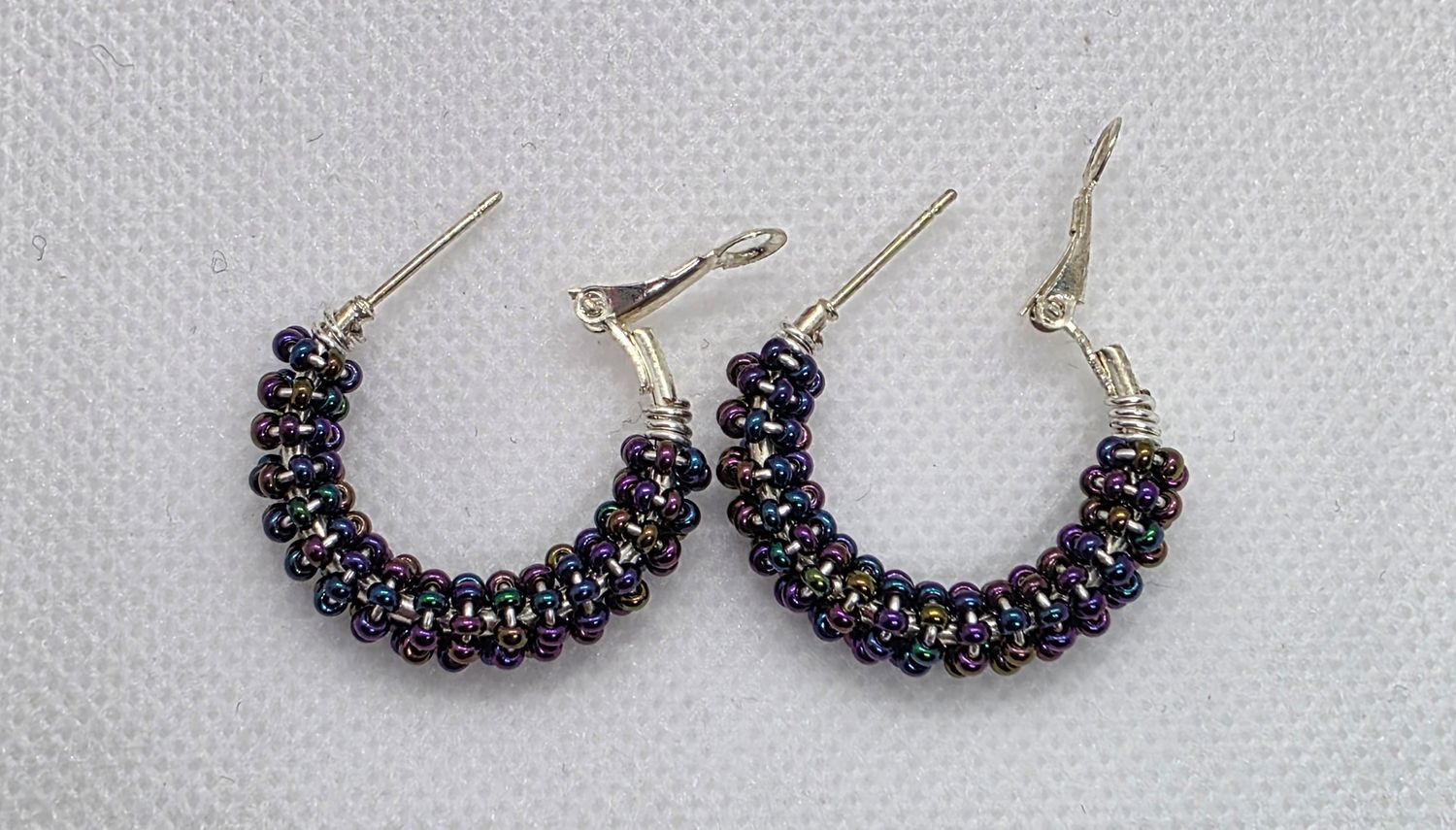 Beaded Earrings Wrapped (Gasoline)